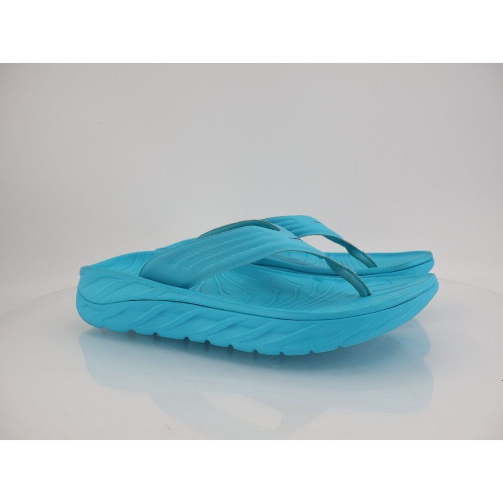 Hoka One One Ora Recovery Slide Mens 12 Blue Rubber Wedge Comfort Thong